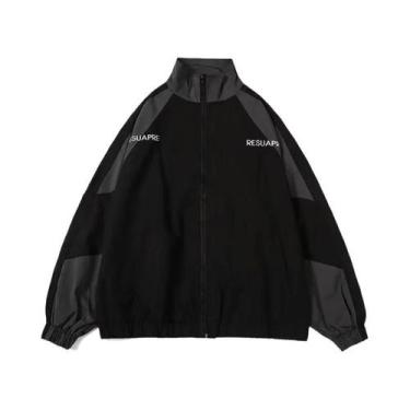 Imagem de Jaqueta Corta-vento Masculina Com Listras Refletivas, Estilo Hip Hop, 