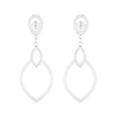 Imagem de Brinco Prateado Luxo Gota De Gala