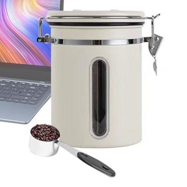 Imagem de Rrlihjgu Recipiente De Armazenamento De Café,Contentor para Grãos de Café 1800ml - Com Medidor De 30ml Para Pó De Grãos De Chá - Arroz Massa Açúcar Sal Doces Bolachas