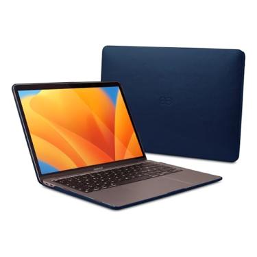 Imagem de Capa Dreem Euclid para MacBook Air – Capa Rígida de 15” para MacBook Air 2023 (M2), Couro Vegano Luxuoso, Proteção Superior e Inferior, Aberturas para Portas USB [Azul Royal]