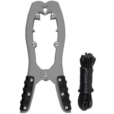 Imagem de Aderência de âncora de caiaque, prendedor de âncora de canoa com corda de 5 metros, pinça portátil de escova de caiaque com dentes e punhos de borracha, clipe de barco de aço inoxidável, equipamento