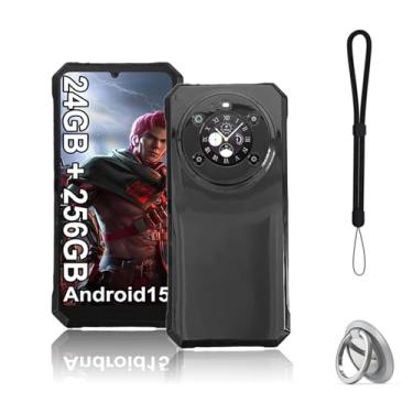 Imagem de NOUKAJU Capa para Fossibot F109S/F109, capa protetora de TPU, função de suporte, suporte ajustável, antiqueda, à prova de choque, capa protetora para Fossibot F109S (preto)