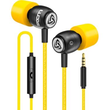 Imagem de LUDOS Fones de ouvido intra-auriculares Clamor com fio, 5 anos de garantia, fones de ouvido com microfone, fones de ouvido com isolamento de ruído, espuma de memória para iPhone, Samsung, estudantes