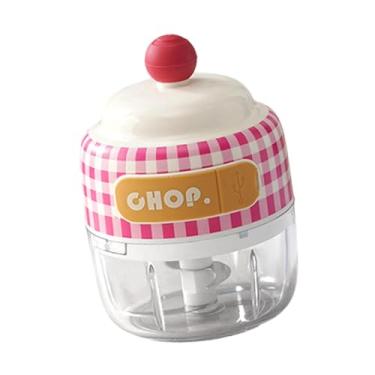 Imagem de ＫＬＫＣＭＳ Picador de alho elétrico, picador de alimentos, mini pimenta, feijão, carne, cebola, pimentão, gengibre, processador de alimentos portátil, Vermelho