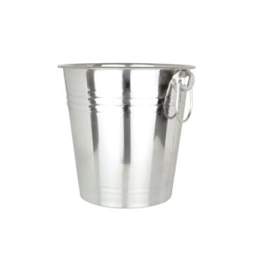 Imagem de Balde de Gelo 4L em Aço Inox para Servir e Manter Geladas Bebidas Vinho Champagne Long Necks Ideal para Festas Bares e Restaurantes