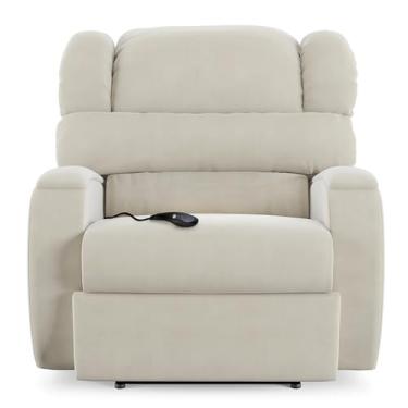 Imagem de Poltrona do Papai Sala de Cinema Reclinável Manchester Controle Power Elétrico USB Veludo Bege G23