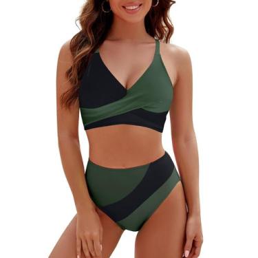 Imagem de Conjunto de biquíni Blooming Jelly High Waisted Curvy Neon 2025 preto 