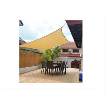 Imagem de Toldo de lona Shade 3x3x3m, anti-UV, triangular, bege - Lightbek Offic
