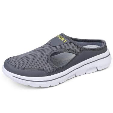 Imagem de Tênis de caminhada confortáveis Slip On Mules Meik Mangni cinza escuro