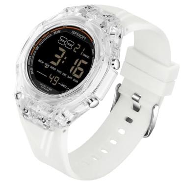 Imagem de TICKEEN Relógio masculino esportivo, digital, à prova d'água, com alarmes/contagem regressiva/cronômetro/12 e 24h/tempo duplo/luz/campainha de hora em hora/relógio de pulso multifuncional militar