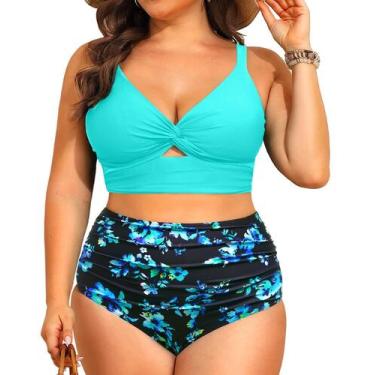 Imagem de Maiô de duas peças Daci Plus Size, biquíni de cintura alta 22+