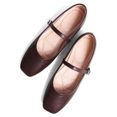 Imagem de Sapatos femininos Mary Jane Ballet Flats Coffee TN TANGNEST 37