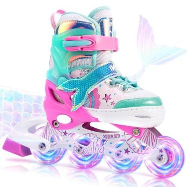 Imagem de Patins em linha NEMONE Mermaid para meninas e crianças de 4 a 12 anos 