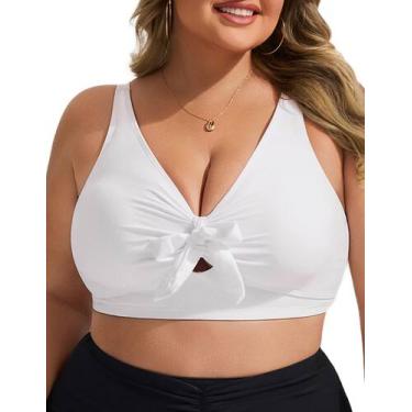 Imagem de Blusa de biquíni feminina Hanna Nikole branca torcida na frente