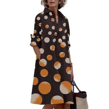 Imagem de Vestido feminino Zhyaj, boêmio, maxi laranja, casual, para usar na pra