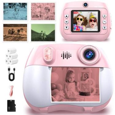 Imagem de Câmera de impressão instantânea iUSZup Kids 1080P com 32 GB e 250 foto