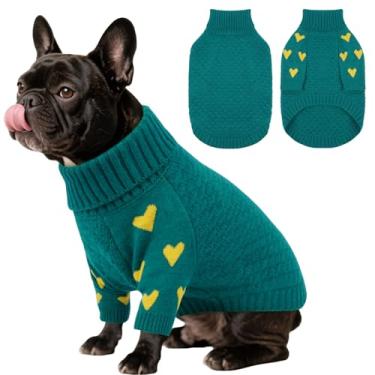 Imagem de Kuoser Suéter para cães, suéteres quentes para cães médios, suéter de malha de gola rolê, roupa de Natal, roupas de inverno para animais de estimação para o frio, pulôver para meninas, meninos, para