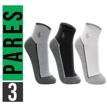 Imagem de Meia Básica Masculina Lupo Cano Médio Sport  Kit 3 Pares, Sortida, 37-