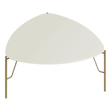 Imagem de Mesa De Centro Para Sala De Estar Baixa Pés Industrial Dourado Alef I03 Luna - Lyam Decor