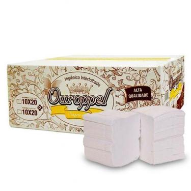 Imagem de 10.000 Folhas Papel Higiênico Cai Cai Folha Simples Ouroppel 10x20