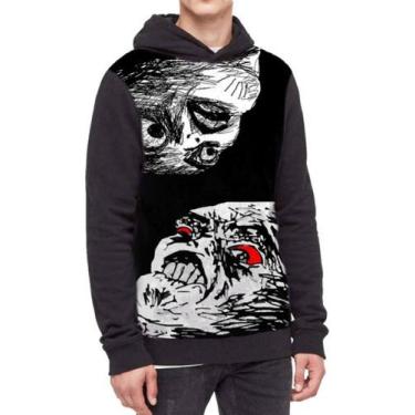 Imagem de Moletom Com Capuz Meme Derp Olhos Vermelhos Ref:721 - smoke, Preto, M