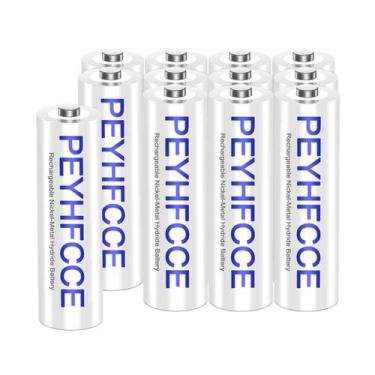 Imagem de Baterias AA recarregáveis PEYHFCCE 1500mAh 1,2 V NiMH 12 pacotes