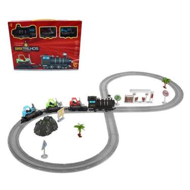 Imagem de Ferrorama Locomotiva Com Luz Iron Rails 1,08M X 47,5Cm 45 Pcs - Útil F