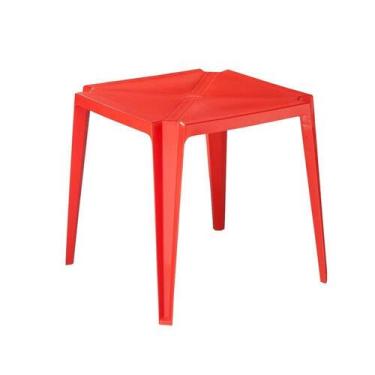 Imagem de Mesa Plástica Empilhável Bar Vermelha 70x70x71 Cm Pisani - OUTRAS MARC