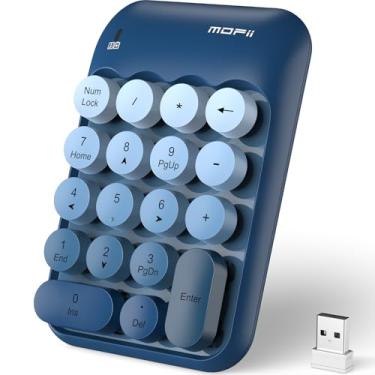 Imagem de MOFII Teclado numérico sem fio colorido fofo – 18 teclas, portátil de 2,4 GHz com conectividade sem fio estável, extensão de contabilidade financeira de 10 teclas para laptop, PC, desktop, Surface Pro