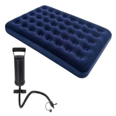 Imagem de Colchão Inflável, Multiuso com Inflador Embutido para Camping(Colchao casal +Bomba Ar)