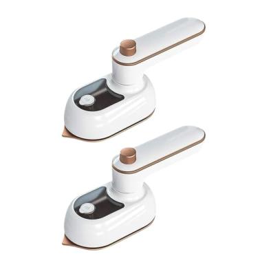 Imagem de Mini Ferro Portatil De Passar Roupa Vapor Para Viagem Elétrico Pequeno 110v e 220v Alta Temperatura(Kit 2-Branco)