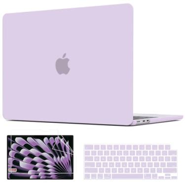 Imagem de QJUZO Capa compatível com MacBook Air de 15 polegadas 2025 2024 2023 2022 M4 M3 M2 A3241 A3114 A2941, capa rígida para laptop com protetor de tela + capa de teclado para MacBook Air de 15,3 polegadas