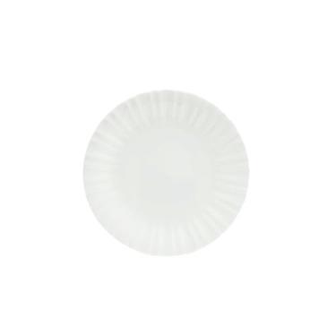 Imagem de Pratos brancos puros de cerâmica para uso doméstico nórdico requintado de alta temperatura - 25 cm