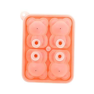 Imagem de Generic Molde para Fazer Cubos de Gelo, Molde de Silicone de Qualidade Alimentar, 4 Grades, Sem Deformação, Design 3d Multifuncional (Rosa)