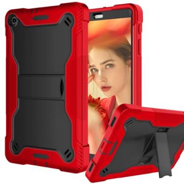 Imagem de Fingic Capa para Samsung Galaxy Tab A 10.1 2019 com suporte ajustável, híbrida, resistente, de alto impacto, à prova de choque, de silicone macio, resistente, rígido (SM-T510/SM-T515/SM-T517), preto +