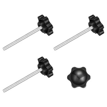 Imagem de Puxador de parafuso de aperto de 4 peças, M4 x 50 mm em forma de estrela hexagonal puxadores de plástico alça de parafuso de aperto manual para móveis mecânicos de base de guarda-chuva, diâmetro de 25