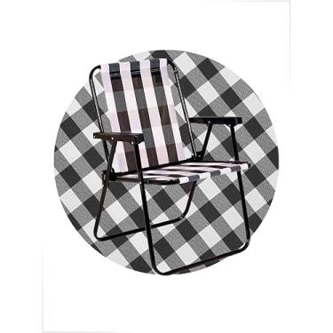Imagem de Cadeira De Praia Xadrez Aço Lazer Retro Camping(Xadrez Branco)