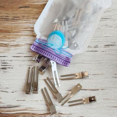 Imagem de 44 peças de grampos de cabelo metálicos prateados para mulheres, rolo de cachos de pino, clipes de elevação de raiz de pinos duplos de 4,6 cm para volume de cabelo encaracolado, Locs Retwist Dreads