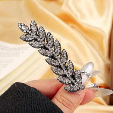 Imagem de Grampos de cabelo com design de pontas de trigo de metal, franja, penteado, feminino, sem babados, presilhas de cabelo, preto