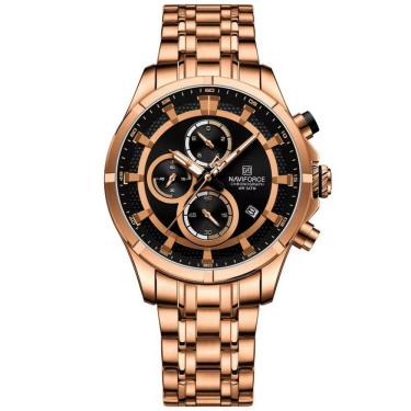 Imagem de Relógio masculino de luxo negócios luminoso à prova d´agua pulseira aço inoxidável 