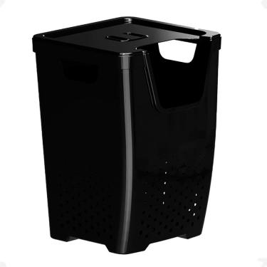Imagem de Cesto Organizador Multiuso De Roupas Empilhavel Preto 43L