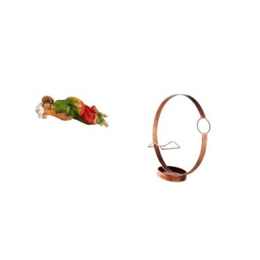 Imagem de Fenteer Escultura de Resina de São José Adormecido, Peça Decorativa para Mesa, Escritório Ou Carro, com Suporte de Metal para Garrafa de Vinho, Organizador E