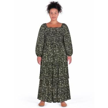 Imagem de City Chic Vestido feminino plus size - Cassidy Maxi, Olive Ditsy, 54