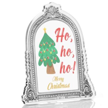 Imagem de Placa engraçada de decoração de mesa de Natal com risadas de Papai Noel - Placa de centro de mesa moderna para mesas bandeja em camadas, prateleira cornija, decoração de casa