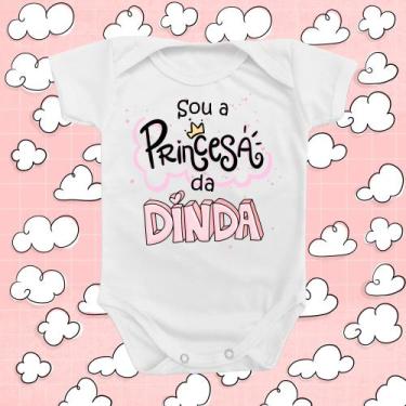 Imagem de Body de Bebê Madrinha Princesa Menina Rosa Presente Mimo Dinda Batizad