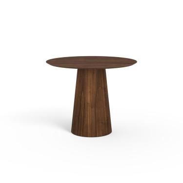 Imagem de Mesa De Jantar Redonda 100cm Scandi 4 Lugares Lamina Natural De Madeira Castanho