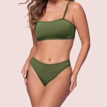 Imagem de Conjunto Biquíni Selene Liso Toque Macio Secagem Rápida, Verde, GG