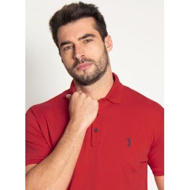 Imagem de Camisa Polo Aleatory Lisa Algodão Pima Vermelha, Vermelho, M