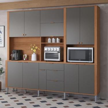 Imagem de Ármario de Cozinha Kit Compacto Grande Luxo Astra 2,40m Lukaliam Móvei