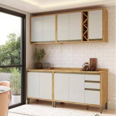 Imagem de Cozinha Compacta 100% Mdf 4 Peças 9 Portas e 3 Gavetas 200cm Barbados 